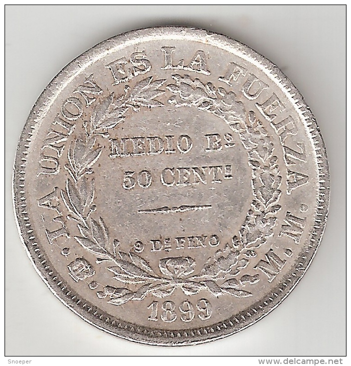 *Bolivia 50 Centavos 1899  Km 161.5  Vf+ - Bolivia