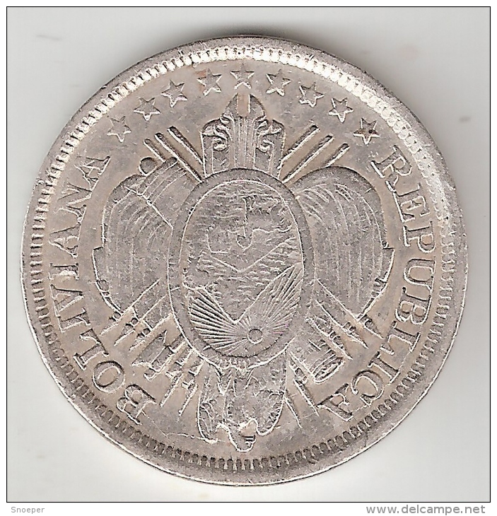 *Bolivia 50 Centavos 1899  Km 161.5  Vf+ - Bolivia