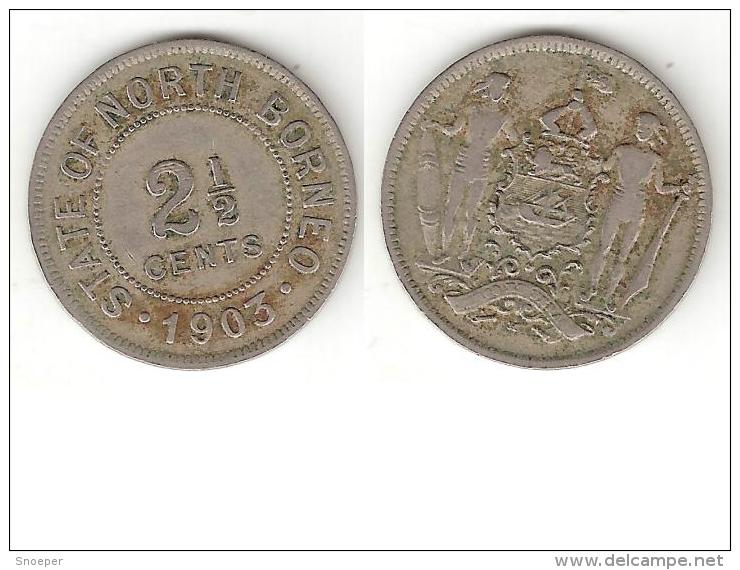 * Britisch North Borneo  2,5 Cents1903 H Km 4    VF - Malaysia