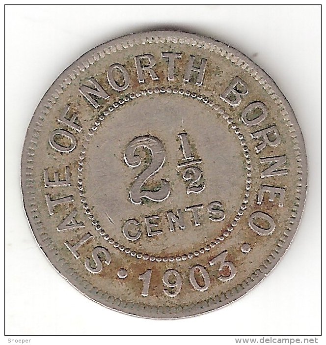 * Britisch North Borneo  2,5 Cents1903 H Km 4    VF - Malaysia