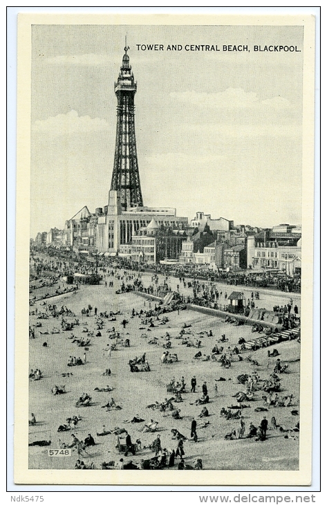 BLACKPOOL : TOWER AND CENTRAL BEACH - Blackpool