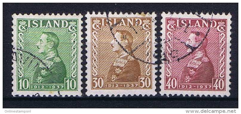 Iceland 1937 , Mi 187 - 189  Used - Usados