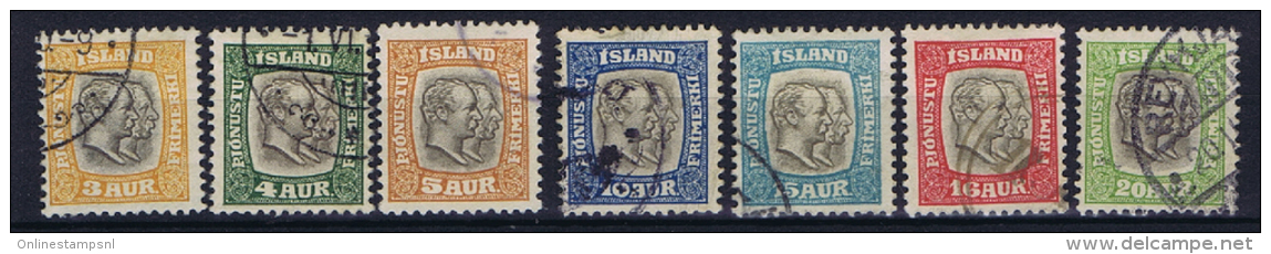 Iceland 1907 Dienst  , Mi 24 - 30  Used - Dienstzegels