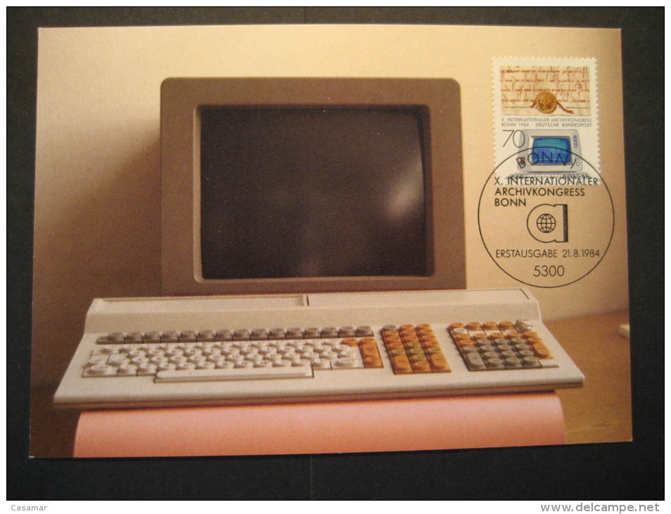 Bonn 1984 Archivkongress Computer Computers Telecom Informatics Germany Maxi Maximum Card - Computers
