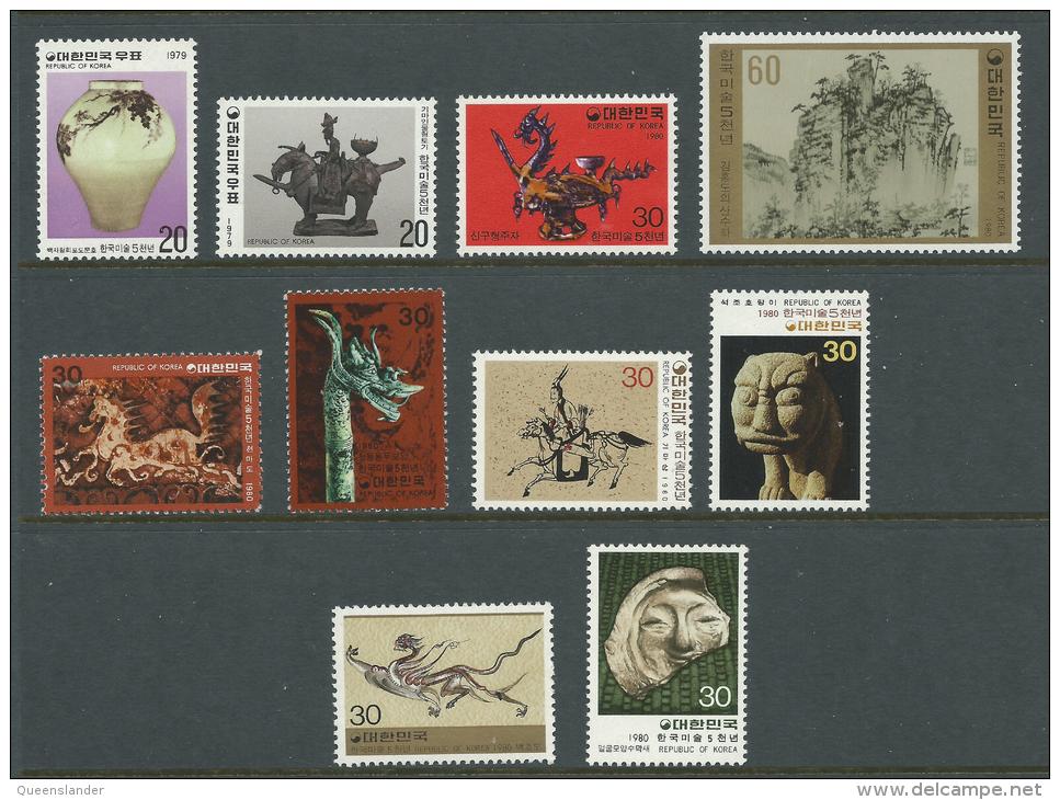 1979/80  5000 Years Of Art Set  Of 10 Complete MUH SG Catalogue No´s 1402/1403,1417/1418,1426/ 1427,1433/34 & 1441/42 - Korea, South