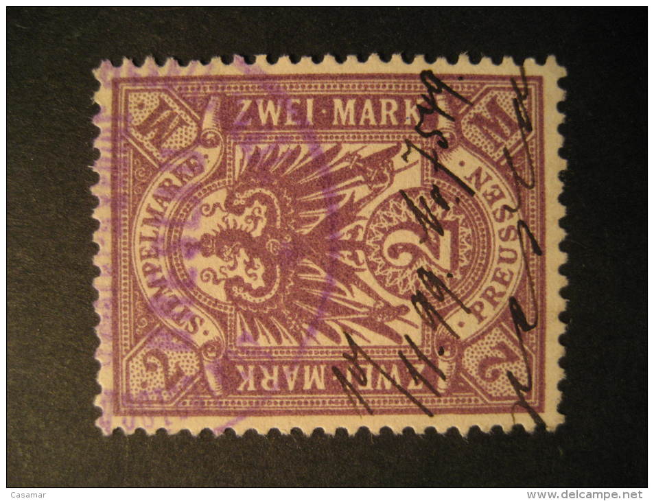 Stempel Marke PREUSSEN Prussia Germany Fiscal Tax Due Revenue Poster Stamp Label Vignette Vi&ntilde;eta Cinderella - Altri & Non Classificati