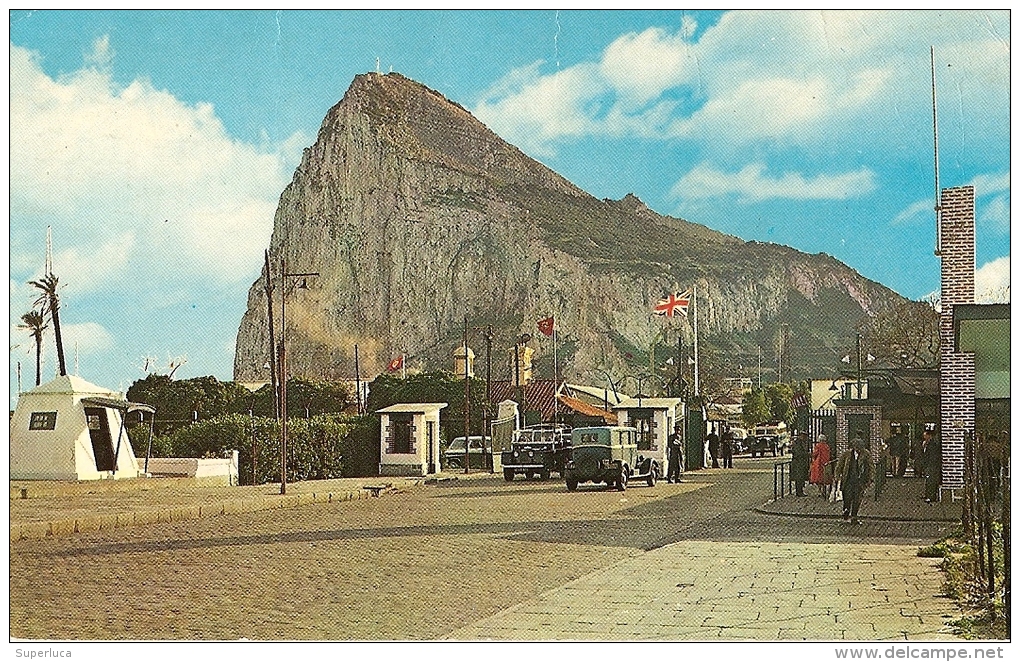 N-GIBRALTAR-A NORTH VIEW OF THE ROCH WITH THE BRITISH AND SAPINISH FRONTIER POSTS - Gibilterra