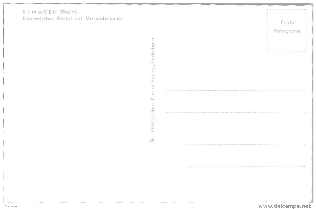 AK Remagen, Romansches Portal Mit Marienbrunnen, Ung - Remagen