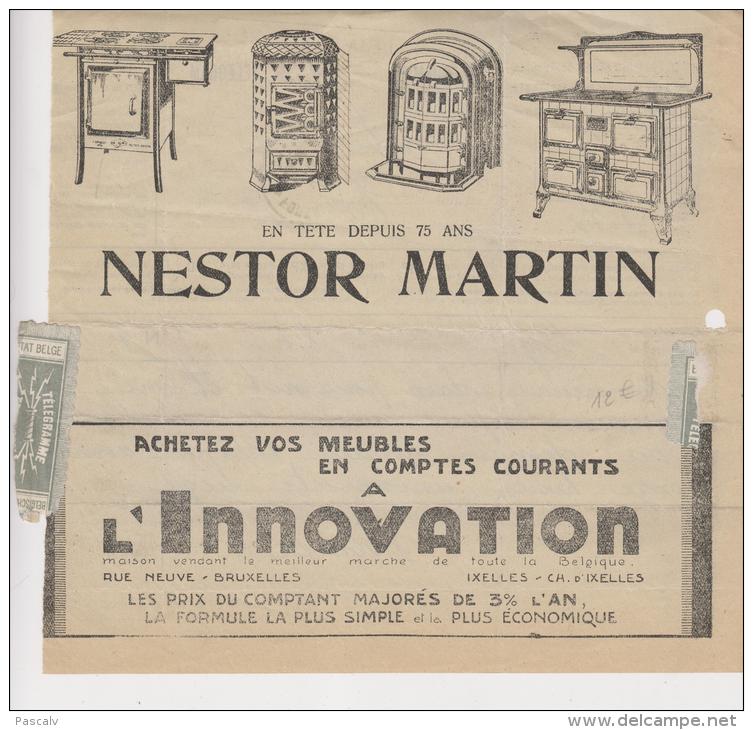 Télégramme De Liège De 1932 Vers Fontaine-L´Eveque Innovation Nestor Martin - Telegrammi