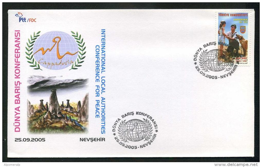 TURKEY 2005 FDC - International Local Authorities Congerence For Peace, Nevsehir, Sept. 25 - FDC