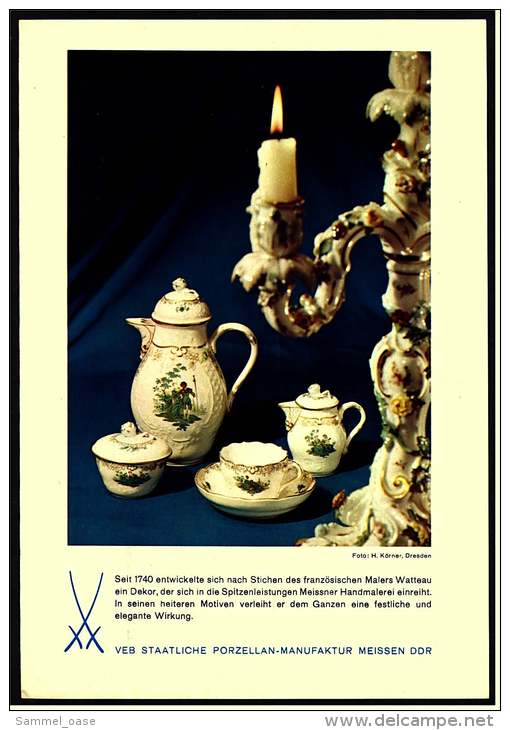 Reklame Werbeanzeige  ,  VEB Porzellan-Manfaktur Meissen  -  Von 1968 - Meissen (DEU)