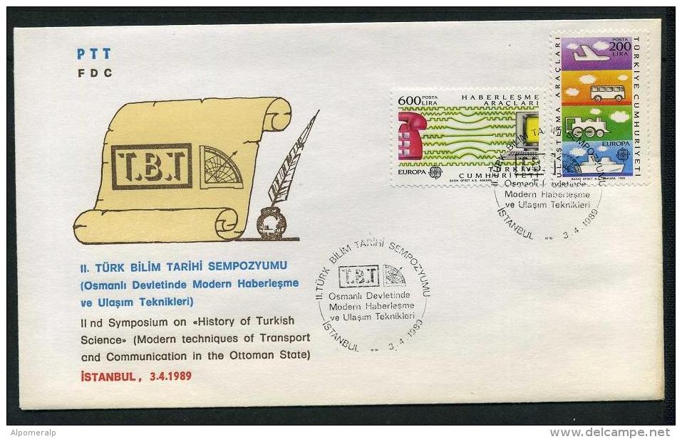 TURKEY 1989 FDC - Modern Techniques Of Transport And Communication In The Ottoman State, &#304;stanbul, Apr. 3. - FDC