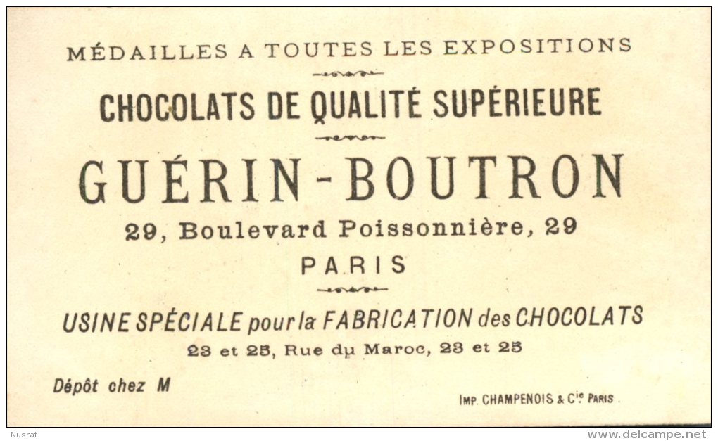 Chocolat Guérin-Boutron, Chromo Lith. Champenois, Le Château, Enfants, Jeux, Croquet, TM3-49 - Guérin-Boutron