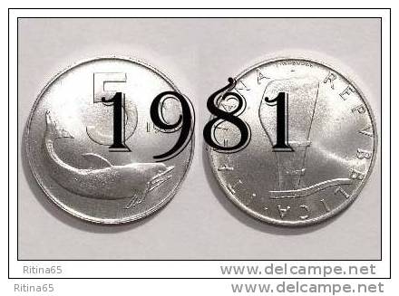 !!! LIRE 5 1981 FDC " DELFINO " ITALIA !!! - 5 Liras