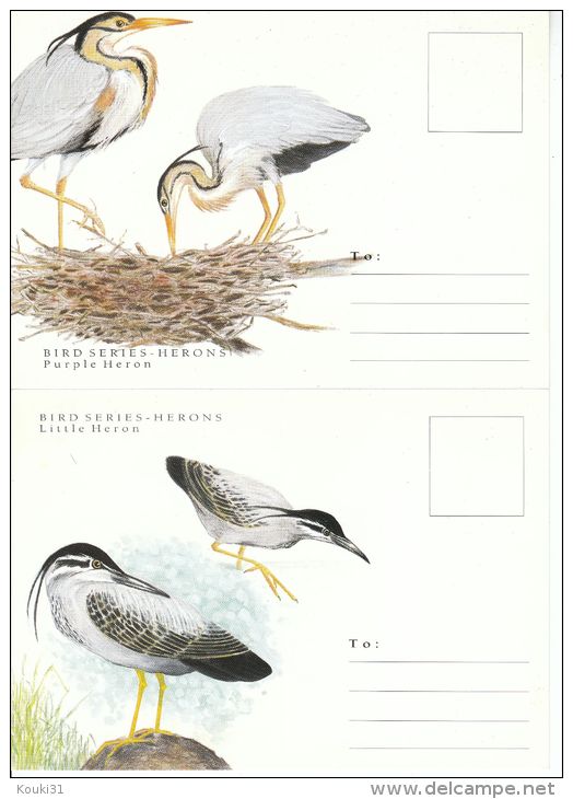 Singapour 4 Cartes Du Bureau Philatélique ** : Hérons - 1994 - Storks & Long-legged Wading Birds