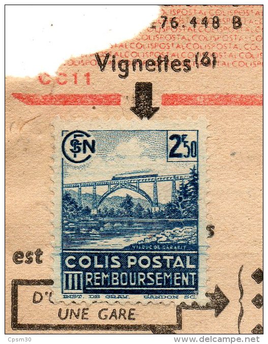 SNCF Colis Postaux - Avis D´ Encaissement - Timbre 2.50 Fr - Remboursement - Bleu - Viaduc De Garabit (n°108210) - Briefe U. Dokumente