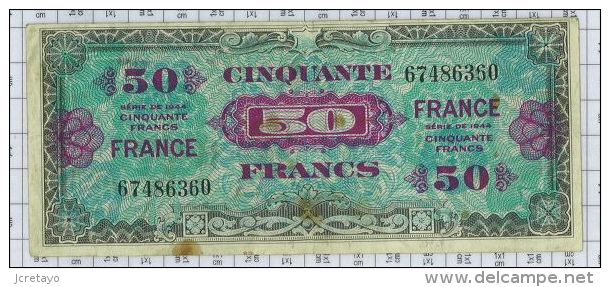 50 Francs Trésor Français , Ref Fayette VF24/1, état TTB - 1945 Verso France