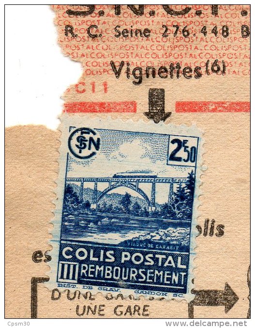 SNCF Colis Postaux - Avis D´ Encaissement - Timbre 2.50 Fr - Remboursement - Bleu - Viaduc De Garabit (n°108551) - Sonstige & Ohne Zuordnung