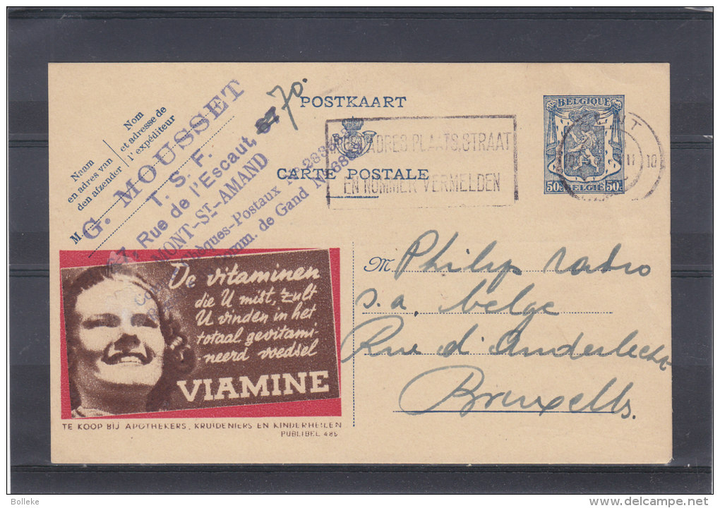 Vitamines - Viamine - Belgique - Carte Postale De 1943 - Avec Publicité - Autres & Non Classés