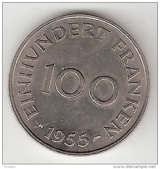 Saarland 100 Franken 1955  Km 4  Unc !!!!! - Autres & Non Classés