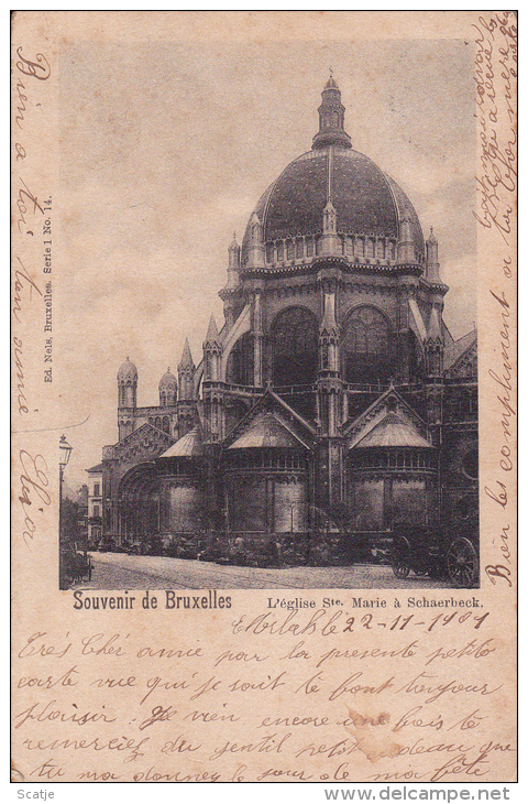 Bruxelles.  -  Souvenir De Bruxelles;  L´église Ste. Marie à Schaerbeek,  1901 - Anderlecht