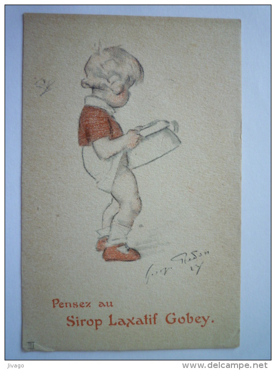 G.  REDON  :  Carte  PUB  Sirop Laxatif  GOBEY - Redon