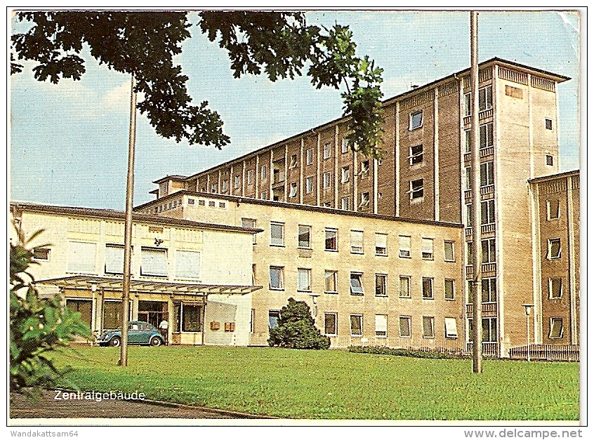 AK Krankenhaus Rüsselsheim Zentralgebäude Schwesternhochhaus VW Käfer Mehrbildkarte 2 Bilder 31.12.72 - 18 609 RÜSSELSHE - Ruesselsheim