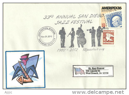 Festival De Jazz A San Diego, Californie. Enveloppe Souvenir - Covers & Documents