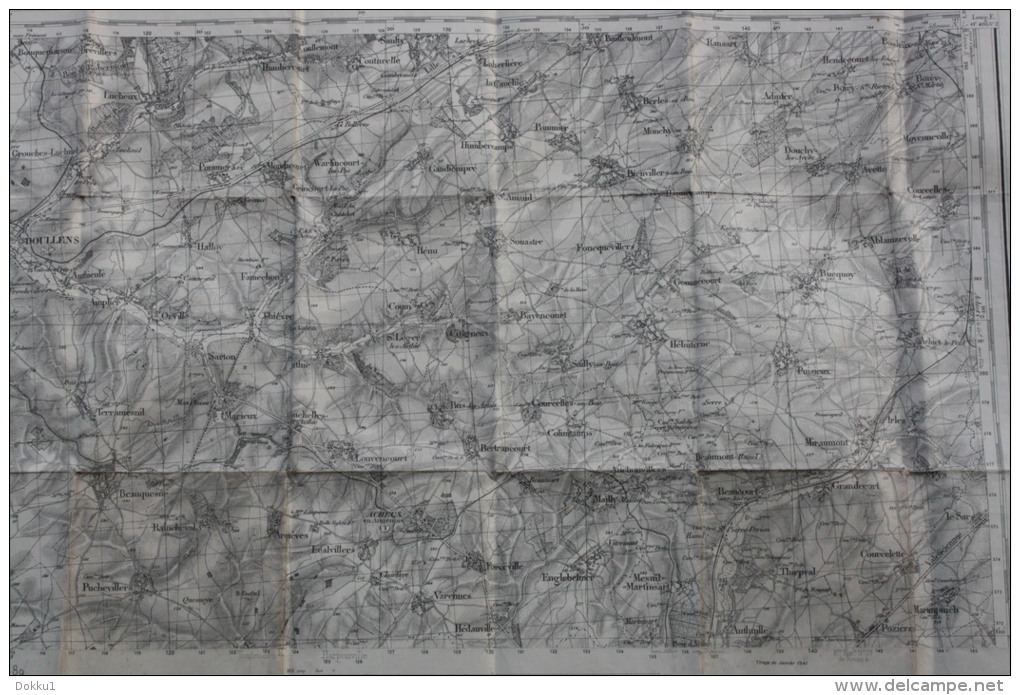 Carroyage Kilométrique_projection Lambert_zone De Guerre Nord - Carte Type 1899, Somme, Secteur Doullens Et Moyenneville - Topographische Karten