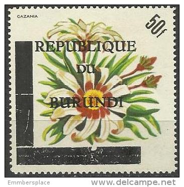 BURUNDI - 1967 FLOWERS REPUBLIQUE OVERPRINT 50f MH *    SG 253 - Unused Stamps