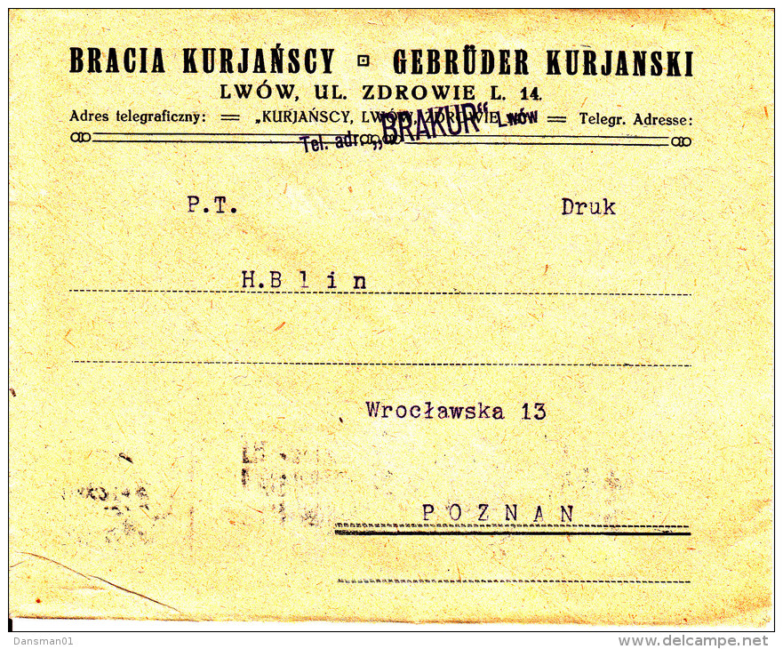 POLAND 1927 Cover (printed Matter Rate) - Briefe U. Dokumente