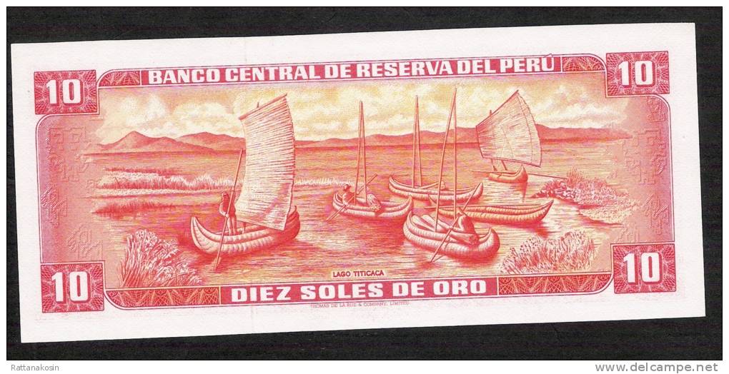 PERU  P100b   10   SOLES DE ORO    9.9.1971    UNC. - Pérou