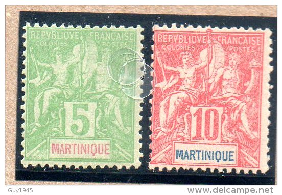 MARTINIQUE : TP N° 44/45 * - Unused Stamps