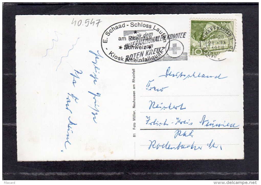 40547     Svizzera,   Rheinfall,  VG  1958 - Sonstige & Ohne Zuordnung