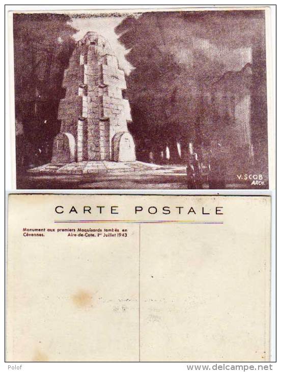 Monument Aux Premiers Maquisards Tombés En Cévennes - Aire De Cote 1° Juillet 1943 (59973) - Kriegerdenkmal