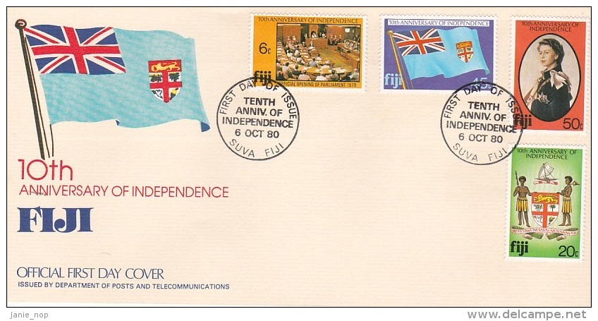 Fiji 1980 10th Anniversary Of Independence FDC - Fiji (1970-...)