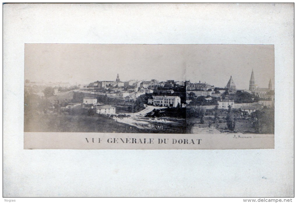 TRES BELLE ET RARE PHOTO ANCIENNE SUR CARTON -DIMENSIONS: 16,5/11 Cm  D'UNE VUE GENERALE DE DORAT -  TOP !!!! - Autres & Non Classés