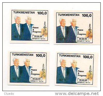 Turkmenistan - 1993  President Clinton And Nijasow Imperforate  -Turkmenistan 1993 Presidenti Clinton And Nijasow - Turkmenistan