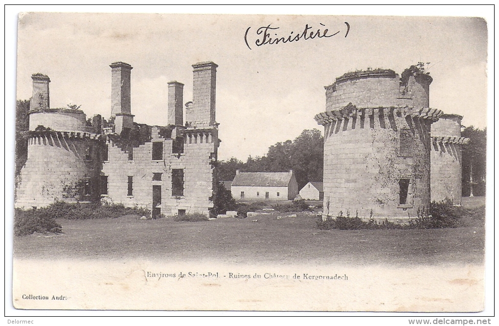 CPA Environs De St Pol De Léon 29 Finistère Ruines Du Château De Kergonadech édit Andrieu écrite Dos Non Divisé - Saint-Pol-de-Léon