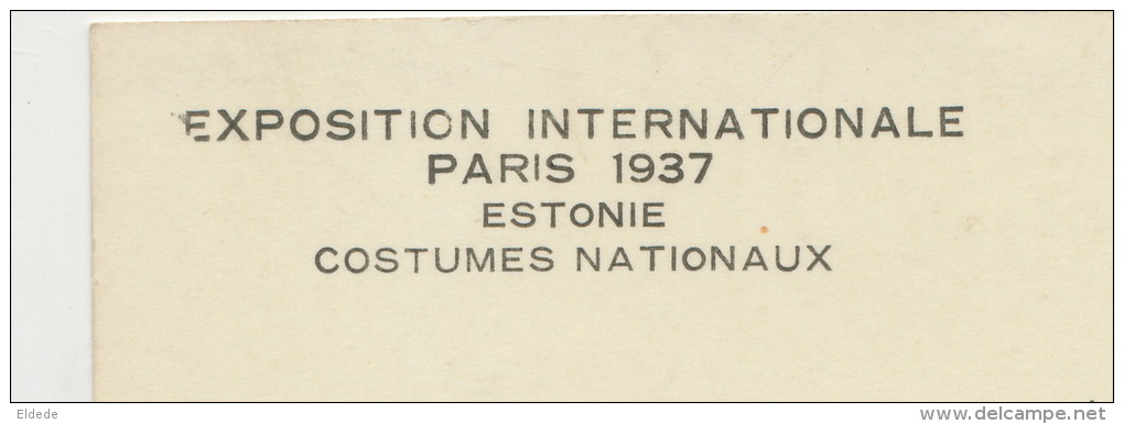 Exposition Internationale De Paris 1937 Estonie Costumes Tallin Riga Kaunas - Estonie