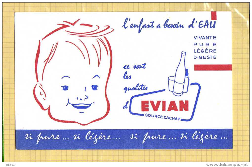 BUVARD  : L'enfant A Besoin D'eau EVIAN - Softdrinks