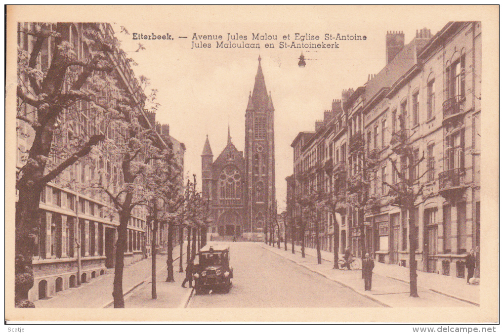 Etterbeek.  -  Avenue Jules Malou Et Eglise St.-Antoine - Etterbeek