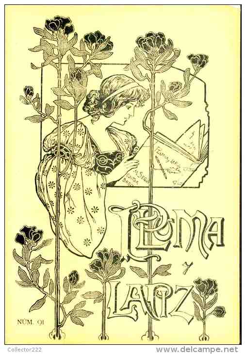 Revue Art Nouveau PLUMA Y LAPIZ, 1902 Num. 91. Au Dos, Repro Affiche FESTEGGLAMENTI 1902 TORINO, Carpunetto (.102435) - [1] Jusqu' à 1980