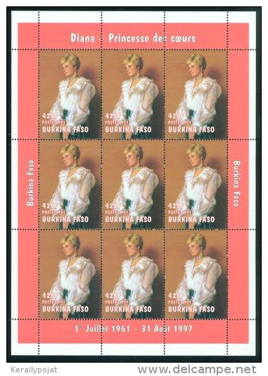 Burkina Faso - 1998 Diana 425f Kleinbogen MNH__(THB-2417) - Burkina Faso (1984-...)