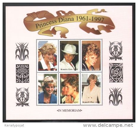 Burkina Faso - 1998 Princess Diana Kleinbogen (1) MNH__(THB-2714) - Burkina Faso (1984-...)