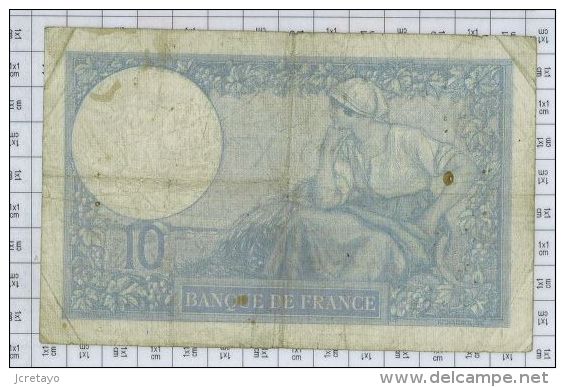 10 Francs Minerve Type 1915 Modifié, Ref Fayette 7-19, état TB-TTB - 10 F 1916-1942 ''Minerve''