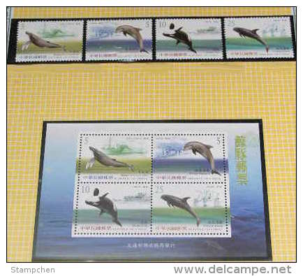 2002 Taiwan Cetacean Stamps & S/s Whale Dolphin Fishing Boat Whaler Fauna - Delfines