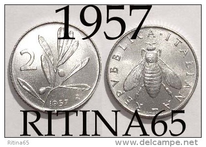 ECCEZIONALE !!! 2 LIRE 1957 FDC " OLIVO " !!! RARA - 2 Liras