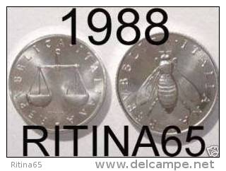 COPPIA RARA !!! 1 LIRA + 2 LIRE 1988 FDC !!! RARA - 1 Lira
