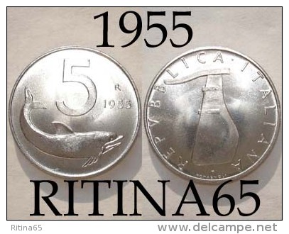 !!!  5 LIRE 1955 FDC " DELFINO " !!! - 5 Lire